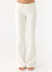 Weiss Low Rise Suiting Pants - White