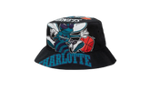 NBA Hardwood Classics Cut Up Bucket Hat "Charlotte Hornets - Black" BUCKSH21322 CHOBLCK