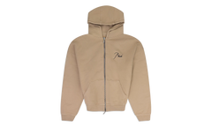 Embroidered Logo Zip-Up Hoodie "Tan" RHDMHDS0039 TAN