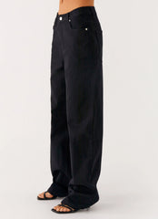 Back Again Straight Leg Denim Jeans - Black