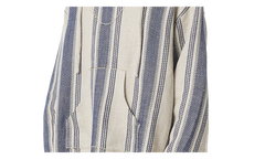 Stripe Linen Mexican Parka "Indigo" 963565