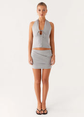 Amia Mini Skirt - Grey Marle
