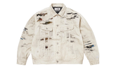 MM6 Maison Margiela Distressed Selvedge Denim Trucker Jacket "SS26 - Beige" SU27185
