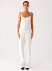 Back Again Straight Leg Denim Jeans - White