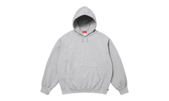 Satin Appliqué Hooded Sweatshirt "SS26 - Grey" SU27498