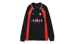Jordan Flight Long Sleeve Polo Jersey "Black / University Red" IF1915 010